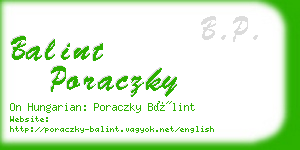 balint poraczky business card